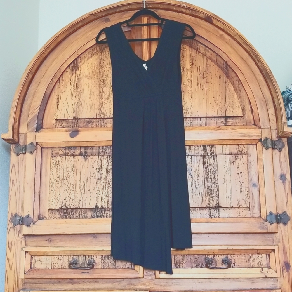 Basic Threads Black Draped Flowing Dress
